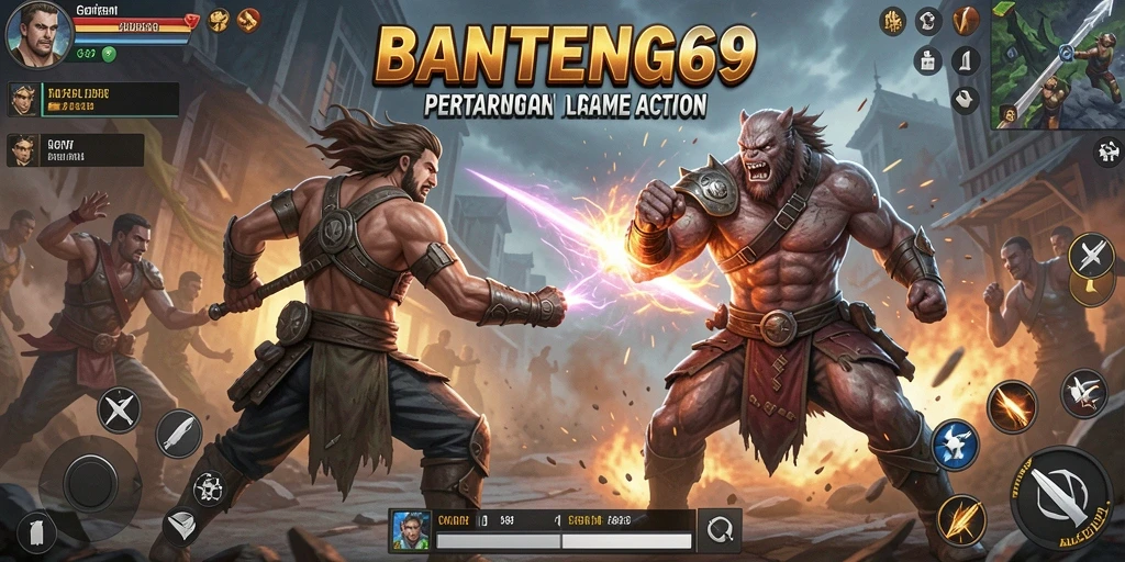 Screenshot menampilkan aksi seru dalam game BANTENG69 dengan pertarungan yang intense.
