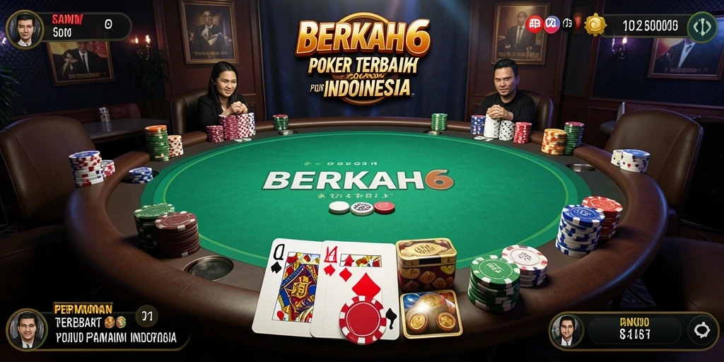 Tampilan menarik dari gameplay Poker di BERKAH6.