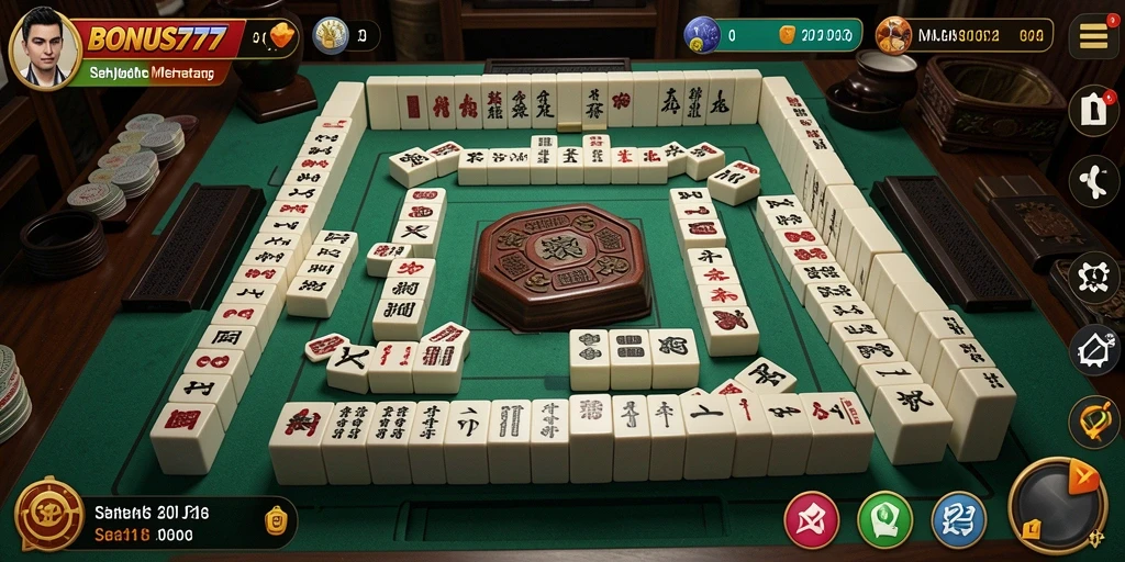 Gameplay BONUS777 menampilkan momen seru permainan Mahjong dengan visual menarik.