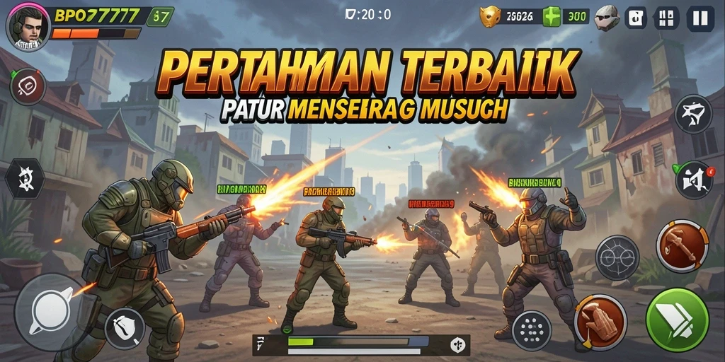 Screenshot gameplay BPO777 menampilkan aksi pertahanan menara yang menegangkan.