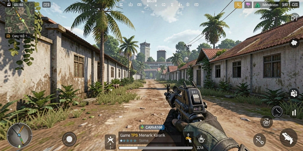 Tampilan gameplay seru di CANVA168 dengan aksi TPS yang mendebarkan.
