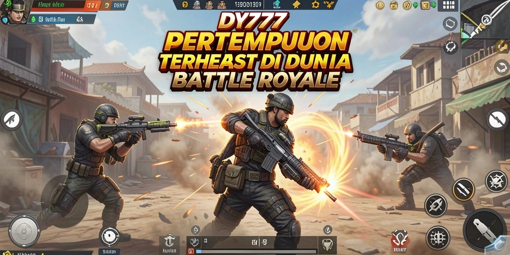 Screenshot gameplay DY777 yang penuh aksi Battle Royale.