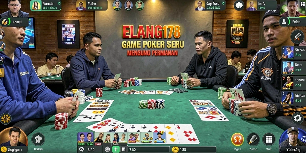 Tampilan permainan Poker yang mendebarkan dan menantang di ELANG178.