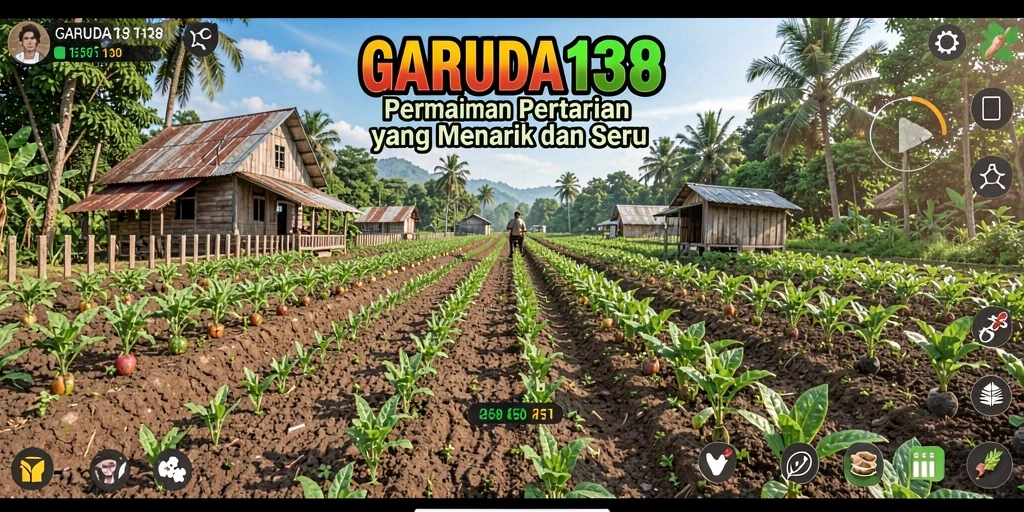 Tampilan gameplay seru GARUDA138 saat merawat tanaman dan hewan ternak.