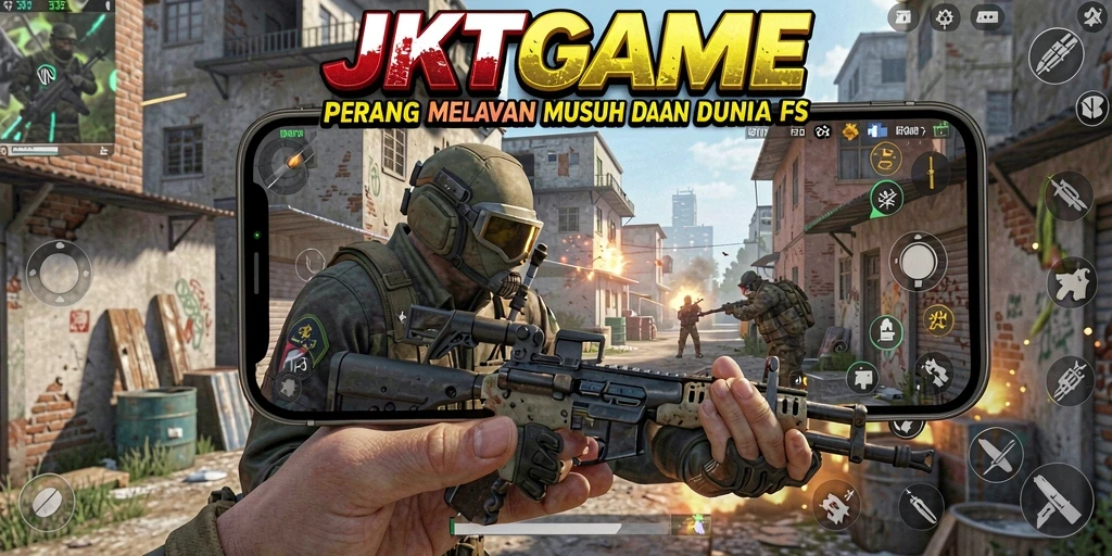 Tampilan gameplay menegangkan di arena pertempuran JKTGAME.