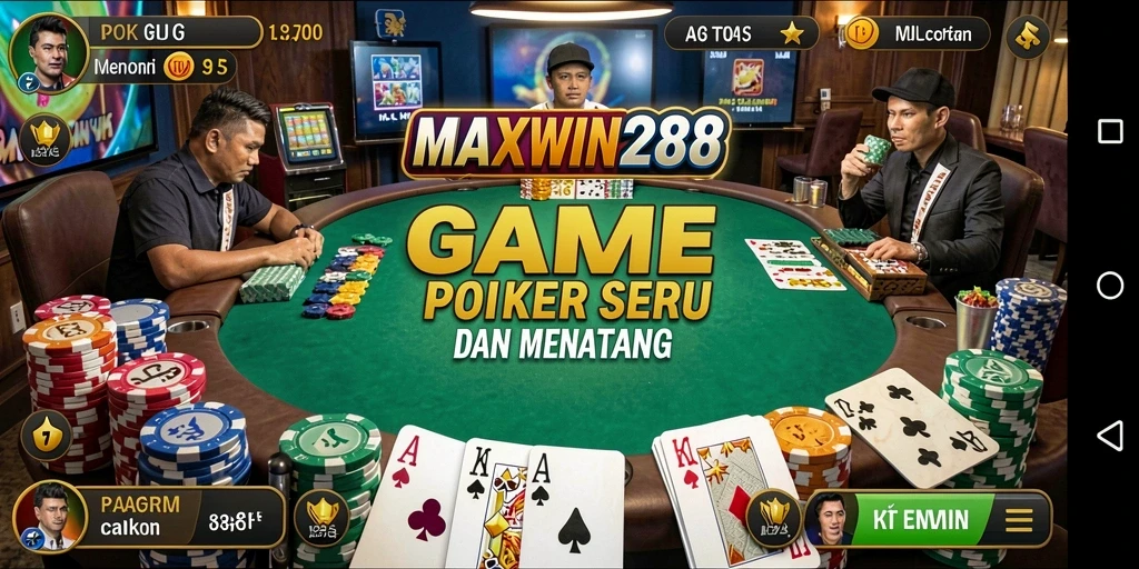 Gameplay seru poker di MAXWIN288 dengan pemain aktif.