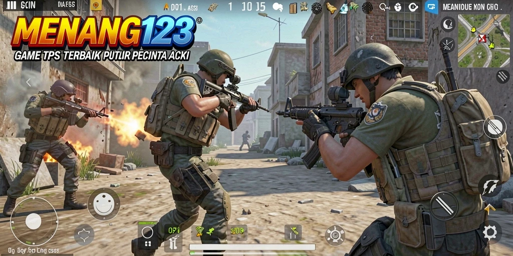 Screenshot MENANG123 menampilkan aksi mendebarkan dalam pertempuran TPS.