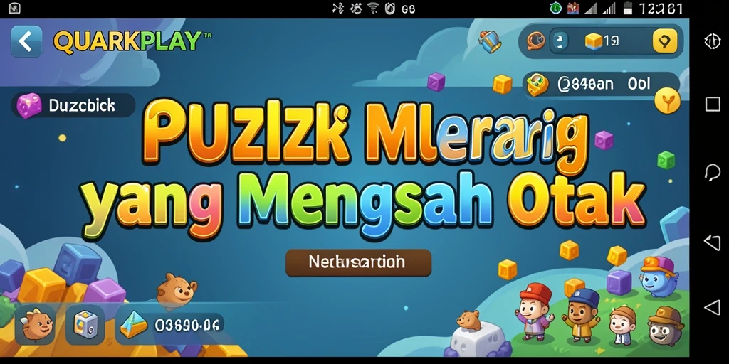 Screenshot gameplay QUARKPLAY menampilkan teka-teki yang menantang.