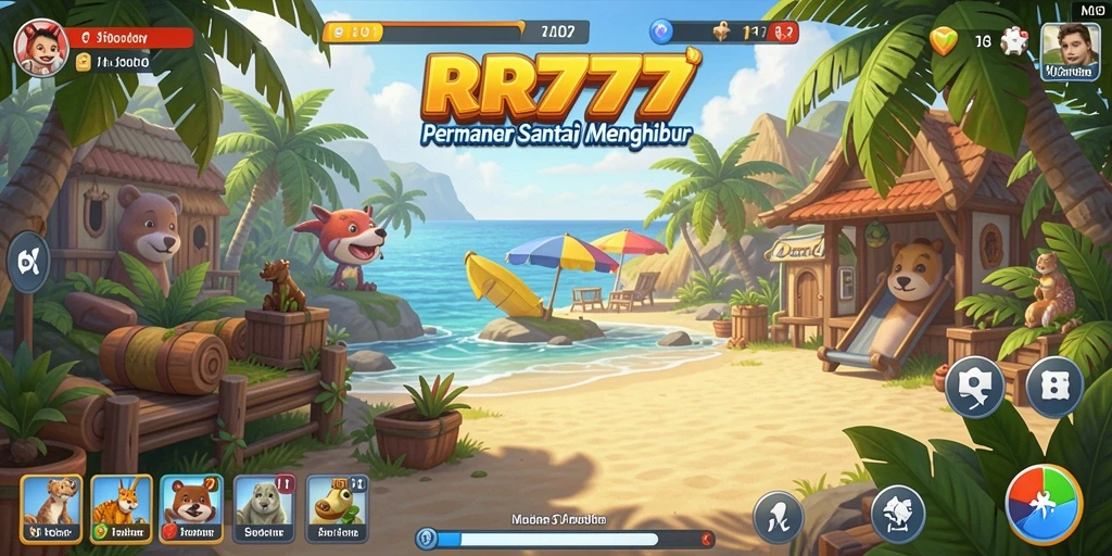 Tampilan gameplay RR777 dengan grafis cerah dan interaksi seru.